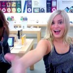 CRAZY DANCING CHICK!!!!!!!! (in the apple store)