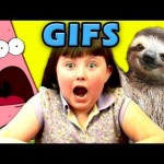 KIDS REACT TO GIFs! (Surprised Patrick, Sloths, Deal With It)