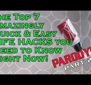 The Top 7 Amazingly Quick & Incredibly Awesome Life Hacks You Need Right Now! PARODY Part 2