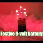 Festive 9-volt battery for your desk!