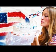 How To Bake An American Flag Cake / iJustine Cooking